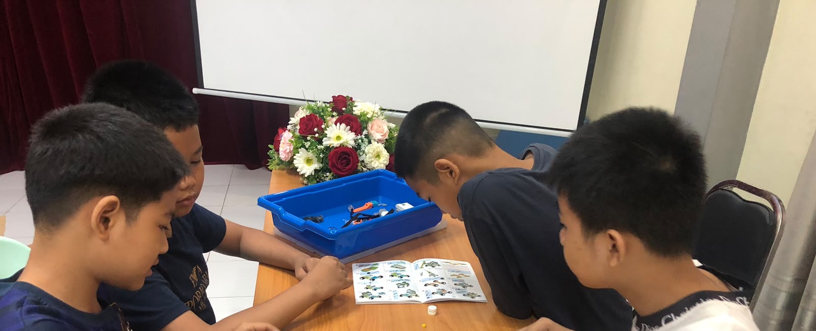 Robotics club in action